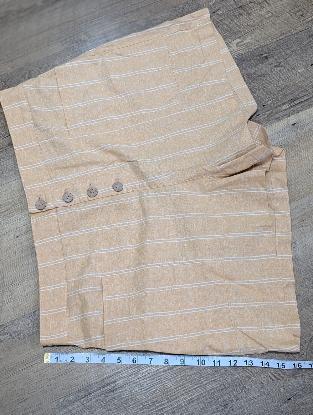 Yellow + white stripe Lauren conrad linen blend shorts. Size XL - Picture 5 of 6